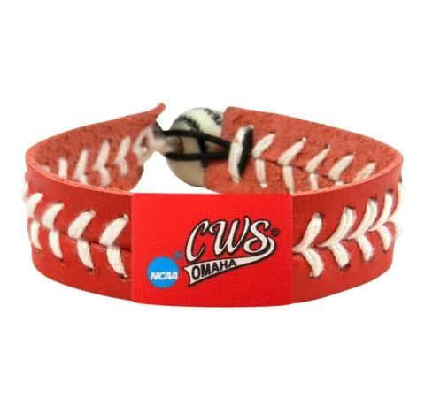 COLLEGE WORLD SERIES TEAM COLOR  RED CWS NCAA BASEBALL BRACELET LEATHER NEW Cover
