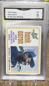 1974 Topps Hank Aaron #1 Home Run King GMA 5 EX Braves HOF MVP - Bild 1 von 2