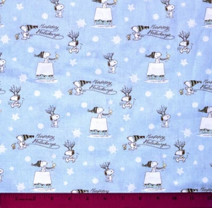 Tela de Navidad Snoopy - MEDIA YARDA 100 % algodón cacahuetes costura acolchado vacaciones - Imagen 1 de 1