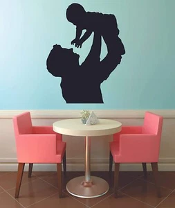 Father and Child Silhouette Home Kids Room Wall Sticker Vinyl Art Decals Decor - Picture 1 of 3