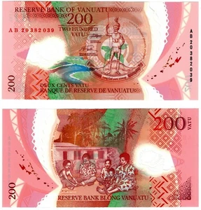 2020 Vanuatu Banknote UNC P12 200 Vatu Polymer - Picture 1 of 1