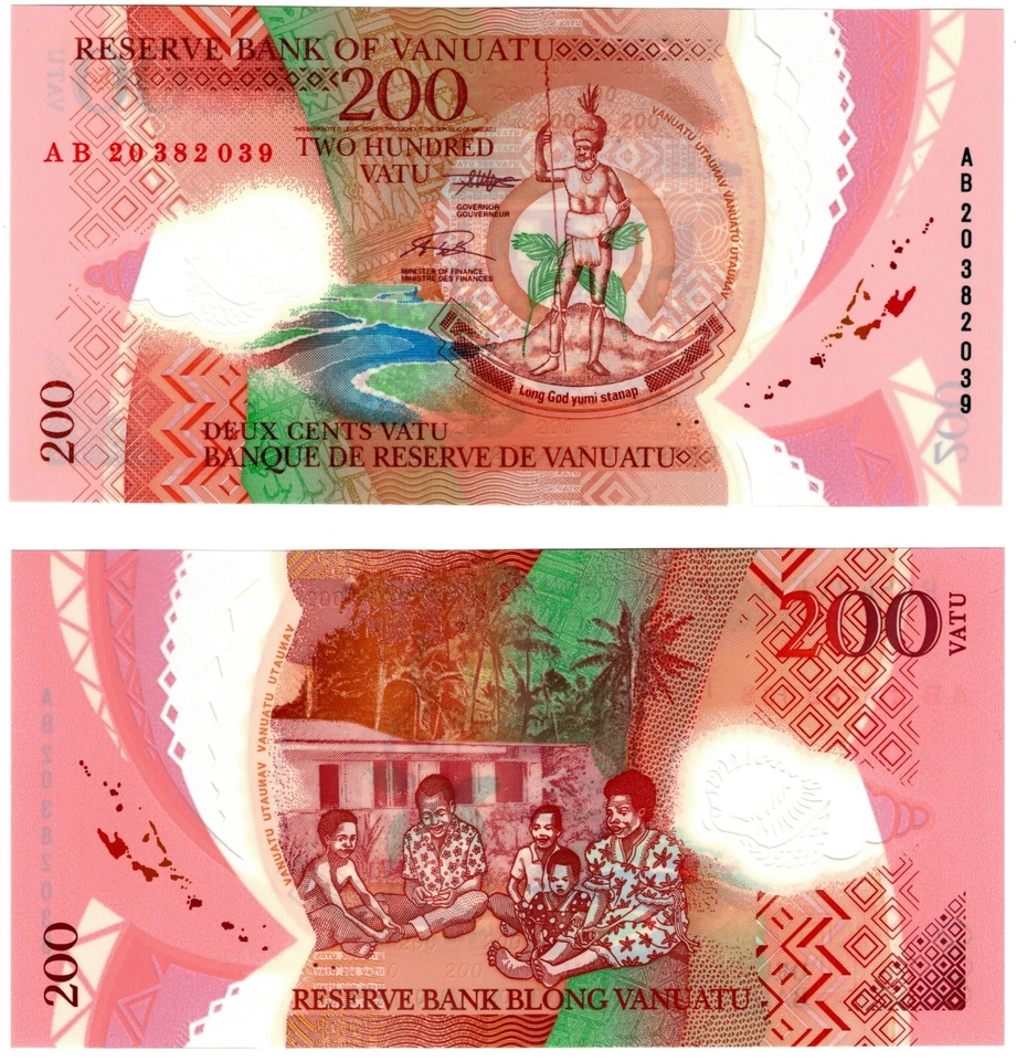 2020 Vanuatu Banknote UNC P12 200 Vatu Polymer - Image 1 of 1