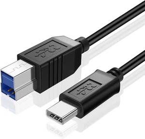 USB C 3.1 to USB B 3.0 SuperSpeed Cable Cord for dell HP Monitor hub docking 6ft - Picture 1 of 2