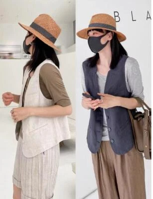 Chaleco Chaleco Para Mujer Informal 100% Lino Sin Mangas Chaquetas Abrigos Cómodos M-XXL Foto 1 de 4