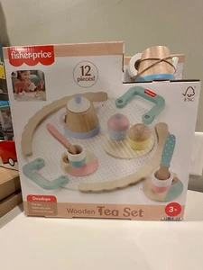 Juego de fiesta de té de madera Fisher-Price para preescolar juego de simulación - 12 piezas SELLADO - Imagen 1 de 3