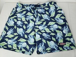VINEYARD VINES Board Shorts 21" Navy Aqua Green Shells Crab Print sz XL - Picture 1 of 2