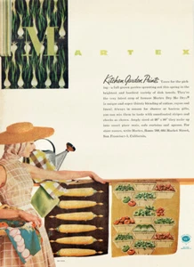 Toallas de cocina Martex Garden Prints Dry Me Drys VEGETAL 1957 revista anuncio impreso - Imagen 1 de 1