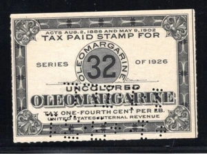 Lotto B783- timbro fiscale oleomargarina Springer # FE71b serie incolore del 1926 - Foto 1 di 1