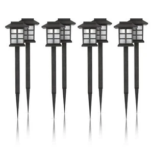 Solar Laterne Schwarz 38 cm 2er - 8er Gartenleuchte LED Solarlaterne Deko Licht - Bild 1 von 31