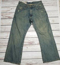 Company 81 Classic Fit 33x29 Mens Blue Jeans Distressed Faded Denim Straight Leg