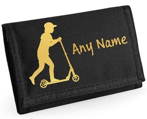 Scooter Design Personalised Boys Kids Ripper Wallet With Coin Holder, Christmas - Picture 1 of 10