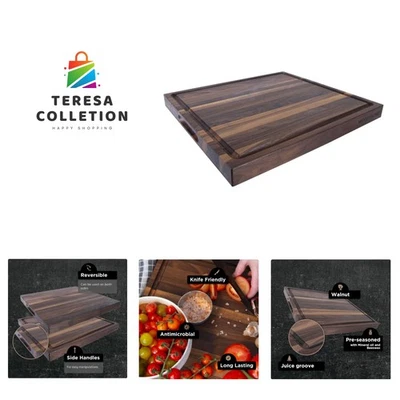 Large Cutting Board from American Walnut - A Butcher Block with Juice Groove ... - Image 1 of 4