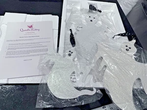 Quacker Factory Halloween Ghosts Set of 3 Large Glitter Sparkle Holiday Decor - Foto 1 di 16