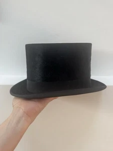 Swiss Silk Top Hat Circa 1920 With Original Box Perfect Condition 55cm Crcmfrnce - Picture 1 of 6