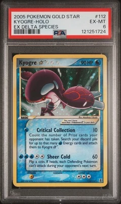 Pokemon Kyogre #112 Holo Ex Delta Species 2005 Gold Star PSA 6 EX-MT - Image 1 of 2