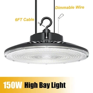 Commercial UFO LED High Bay Light Dimmable 0-10V Shop Area Lighting Fixture 150W - Picture 1 of 13