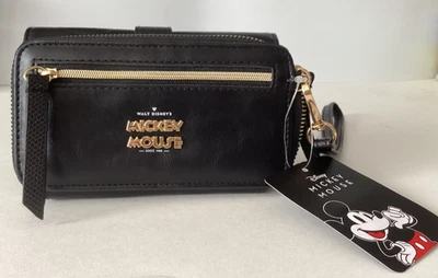 Disney Mickey Mouse Bioworld Muñequera Negra Cartera Bolso sin asas Cuero sintético Nuevo Foto 1 de 4