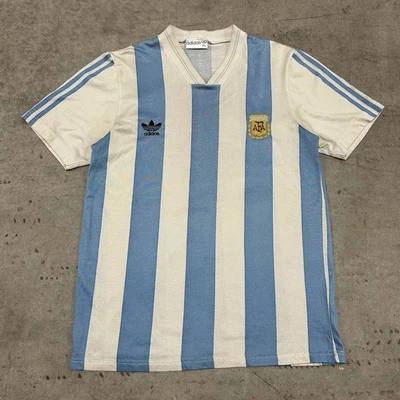 Vintage 80s 90s Adidas Argentina Football #3 Soccer Jersey Size Medium T4 Rare - Image 1 of 4
