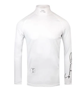 J.Lindeberg Men's Aello Soft Compression Shirt Size S White Mid Layer Golf - Picture 1 of 15