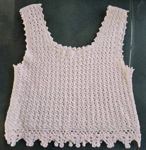 Handmade White Crochet Soft Vest Women's One Size Fits Most - Picture 1 of 5