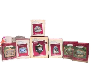 Hallmark Keepsake Ornamenti Lotto 7 Pezzi Thomas Kincaid Natale Vittoriano  - Foto 1 di 9