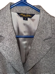 Vintage Brooks Brothers Damen Gr. 4 100 % Kamelhaar grau Wolle Blazer 3 Knöpfe tailliert - Bild 1 von 6