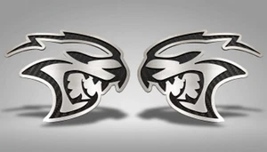Badges Carbon Fiber Hellcat Inlay 2pc fits 15-23 Dodge Challenger SRT Hellcat - Picture 1 of 2