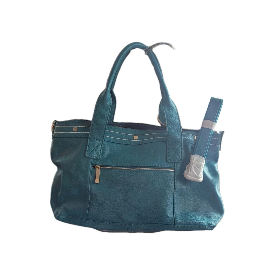 Bolso Cuore & Pelle Amelia - Cuero Turquesa Nuevo con Etiquetas Minorista $250.00 Foto 1 de 4