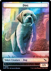 Ficha Magic The Gathering Dog/Detective 001/010 Foil Murders at Karlov Manor - Imagen 1 de 2