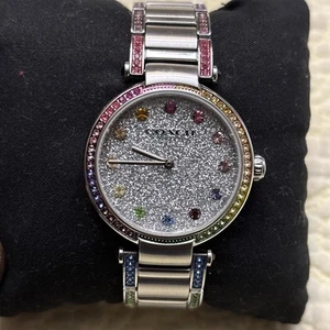 NUEVO CON ETIQUETAS COACH Reloj Pulsera Mujer Cary Cristal Arco Iris 34mm Acero Inoxidable - Imagen 1 de 17