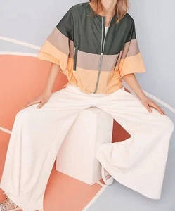 Anthropologie (Elevenses) Colorblocked Windbreaker (XS/S) green oversized fit - Picture 1 of 12