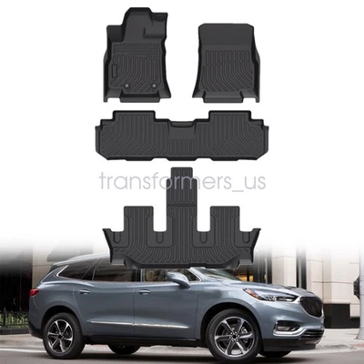 TPE 3D Model Floor Mats Liners Black For 2018-2024 Buick Enclave All-Weather - Imagem 1 de 4