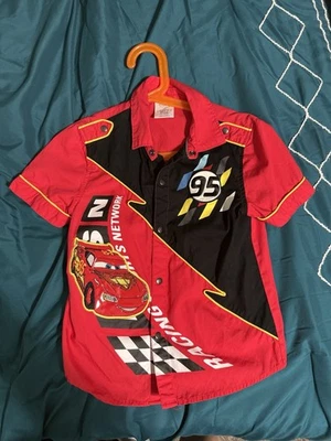 Authentic Disney Store Cars Lightning McQueen Snap button Down Shirt Size 5/6 - Image 1 of 4