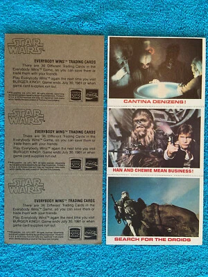 Star Wars Burger King Empire Strikes Back 1980 card uncut promo vintage cards #5 - Image 1 of 2