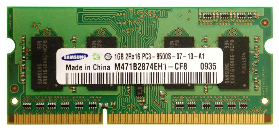 M471B2874EH1-CF8 Samsung 1GB PC3-8500 DDR3-1066MHz non-ECC Unbuffered CL7 204-Pi - Image 1 of 1
