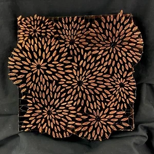 Tappo Tjap in rame timbro da taglio artigianale Batik STENCIL MUMS #3 8,5" x 9,5" Indonesia - Foto 1 di 2