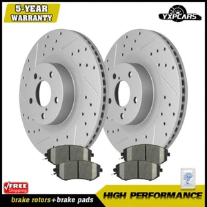 Rotores ranurados perforados delanteros + Kit de pastillas de freno para Subaru Outback Legacy Impreza - Imagen 1 de 9