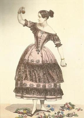 Fanny Elssler als Florinde im Ballett Der hinkende Teufel - Faksimile Bild Druck - Bild 1 von 2