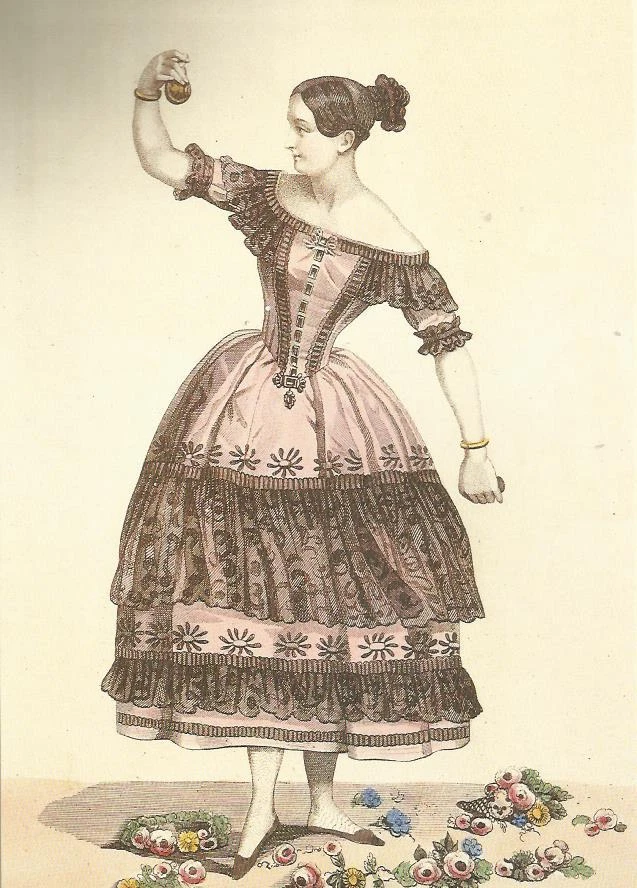 Fanny Elssler als Florinde im Ballett Der hinkende Teufel - Faksimile Bild Druck - Bild 1 von 2