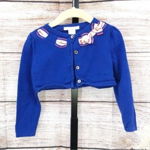 Janie and Jack blaue Strickjacke mit Knopfleiste und klassischem Reitsport-Design Größe 2T - Bild 1 von 10