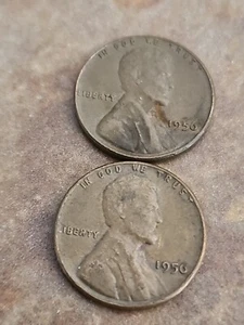 1956 Errore penny di grano ""L"" Liberty fino al cerchio errore moneta centesimo senza marchio di zecca - Foto 1 di 7