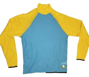 New Senchi Designs Alpha 90 Fleece Crewneck Large Blue Yellow Outdoor Ultralight - Picture 1 of 6