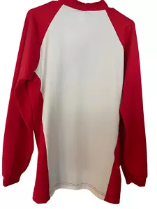 Mizuno Mens Red & White Colorblock Mock Neck Raglan Sleeves Sweatshirt Size XL - Picture 1 of 12