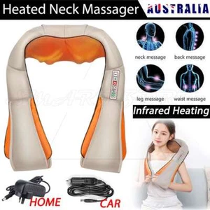 Electric Neck Massager Back Shoulder Shiatsu Massage W/ Heat Deep Kneap Cushion - Picture 1 of 12