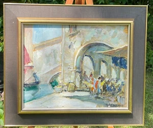 KNUT NORMAN 1896 -1977 - Oil painting on board- Venice Arte Arte - Bild 1 von 7
