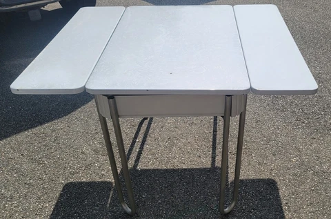 Vintage Enamel Top Baker's Table with 2 slide-outs Cover