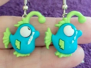 _Fish Silly Angler Drop Dangle Hook Earrings - 1 Pair - Beach Ocean Fun Unique! - Picture 1 of 4