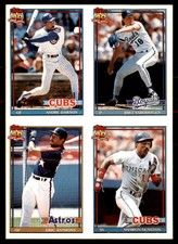 1991 Topps Cracker Jack II 4-in-1 Eric Anthony/Andre Dawson/Bret