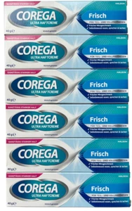 6x COREGA Ultra Haftcreme Frisch, starker Halt, Frischer Minzgeschmack (6x40g) - Bild 1 von 1