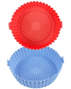 Air Fryer Silicone Liners Basket Round 1-3.5 QT Reusable Baking Tray 2 Pack - Picture 1 of 6